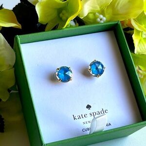 Kate Spade Aqua Blue Crystal Earrings